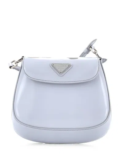 Pre-owned Prada Cleo Flap Spazzolato Leather Mini Shoulder Bag In Metallic