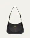 Prada Cleo Patent Leather Shoulder Bag In Black
