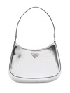 Prada Women Patented Leather Shoulder Bag In Neutral