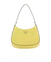 Prada Cleo Logo Shoulder Bag In Yellow