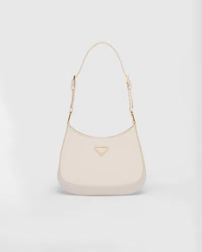 Prada Cleo Patent Leather Bag In Ivory