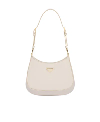 Prada Cleo Patent-leather Shoulder Bag In Nude
