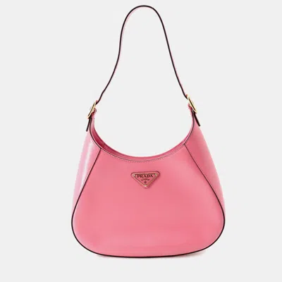 Pre-owned Prada Cleo Pink Brushed Calfskin Leather Shoulder Bag