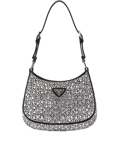 PRADA CLEO SATIN BAG WITH CRYSTALS