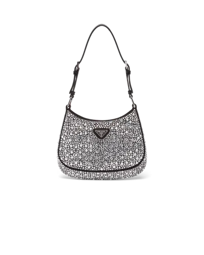 PRADA PRADA CLEO SATIN BAG WITH CRYSTALS