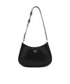 Prada Cleo Leather Shoulder Bag In Black