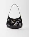 Prada Black Leather Cleo Shoulder Bag In Black