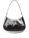 Prada Cleo Concert-print Metallic Leather Shoulder Bag In Green