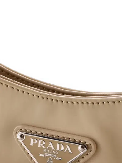 Pre-owned Prada Cleo Shoulder Bag Spazzolato Leather Large Hobo Bag In Neutral
