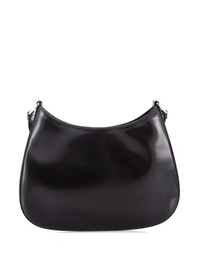 Pre-owned Prada Cleo Shoulder Bag Spazzolato Leather Medium Hobo Bag In Black