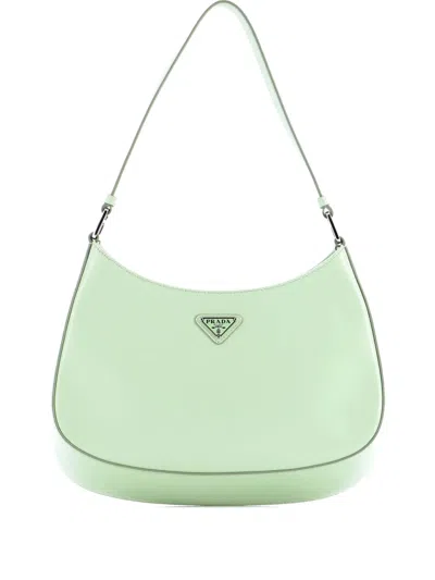 Pre-owned Prada Cleo Shoulder Bag Spazzolato Leather Medium Hobo Bag In Green
