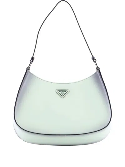 Pre-owned Prada Cleo Shoulder Bag Spazzolato Leather Medium Hobo Bag In White