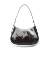 Prada Cleo Concert-print Metallic Leather Shoulder Bag In White