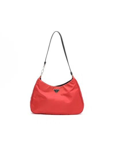 Prada Cleo Tessuto Bag In Red