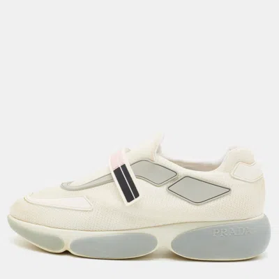 Pre-owned Prada Cloudbust Size 39 White Fabric Low Top Sneakers