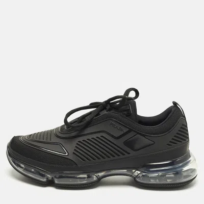 Pre-owned Prada Cloudbust Size 40 Black Knit Fabric And Rubber Low Top Sneakers