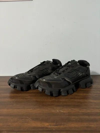 Pre-owned Prada Cloudbust Thunder Camo Shoes In Black