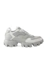 Prada Cloudbust Sneakers Mit Plateausohle In White/pearl Gray