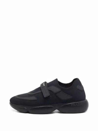 Pre-owned Prada Cloudbust Touch-strap Sneakers In Black