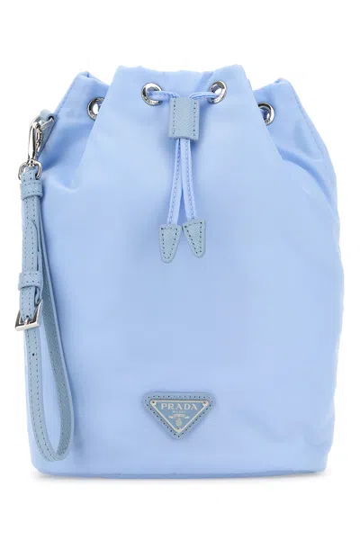 Prada Clutch In Nylon Azzurro  Donna