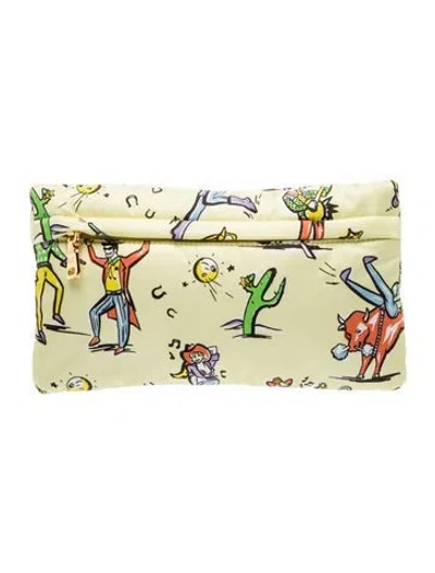 Pre-owned Prada Clutch In Yellow