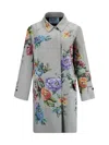 Prada Printed Cotton Trench Coat Coats And Trench Coats Gray In Acciaio