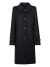 Prada Coat With Button Detailing And Side Pockets In Blue