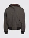 Prada Wool Checked Bomber Jacket In Brown