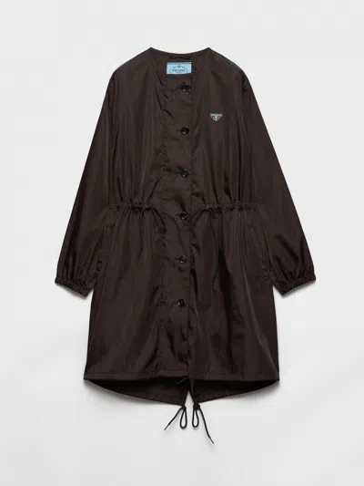 Prada Long Sleeve Windbreaker In Brown