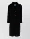 Prada Cappotto In Misto Lana Nera Donna