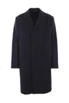 Prada Single-breasted Wool Coat In Blue