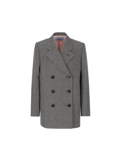 Prada Coats In Slate+alabas