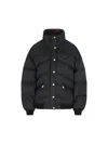 Prada High Collar Long Sleeve Cotton Coat In Black