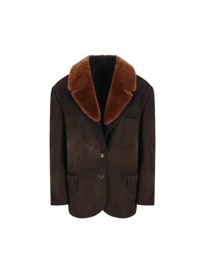 Prada Coats In Brown