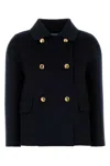 Prada Double-breasted Coat Coats And Trench Coats Blue In Blue