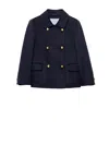 Prada Double-breasted Black Jacket With Gold Buttons And Tailored Fit