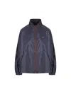Prada Re-nylon Windbreaker High Collar In Blue