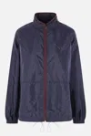 Prada Re-nylon Windbreaker High Collar In Blue