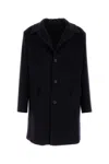 Prada Midnight Wool Blend Coat In Blue