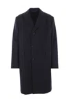 Prada Single-breasted Wool Coat In Blue