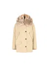 Prada Jacket With Faux Fur Collar And Long Sleeves In Yellow