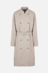Prada Double-breasted Belted Trench Coat In Green
