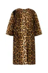 Prada Leopard Print Overcoat In Multicolor