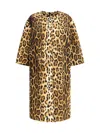Prada Coat With Animal Print In Multicolour