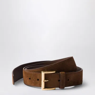 Prada Cocoa Suede Leather Belt Women In Brown