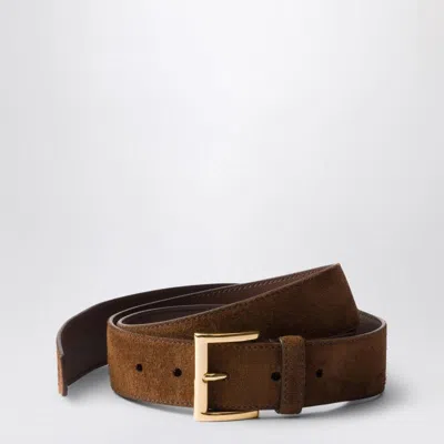 Prada Cocoa Suede Leather Belt Women In Brown