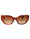 Prada Cognac Tartarugato Acetate Sunglasses In Brown