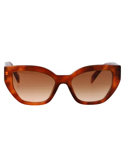 Prada Cognac Tartarugato Acetate Sunglasses In Neutral