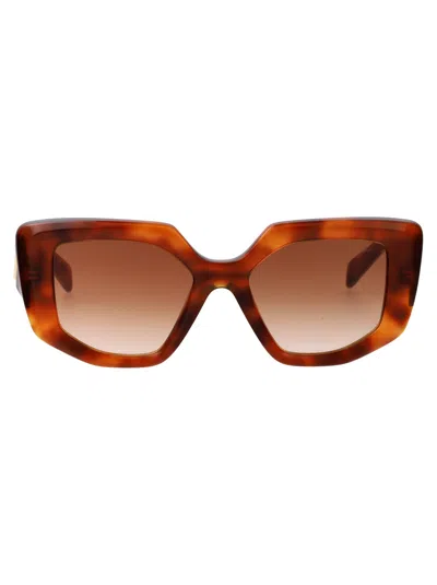 Prada Cognac Tortoise Acetate Sunglasses In Brown