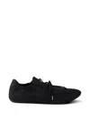 Prada Men's Collapse Canvas Sneakers In Black